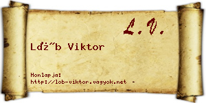 Löb Viktor névjegykártya
